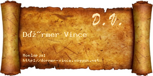 Dörmer Vince névjegykártya