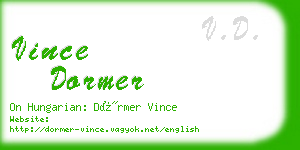 vince dormer business card